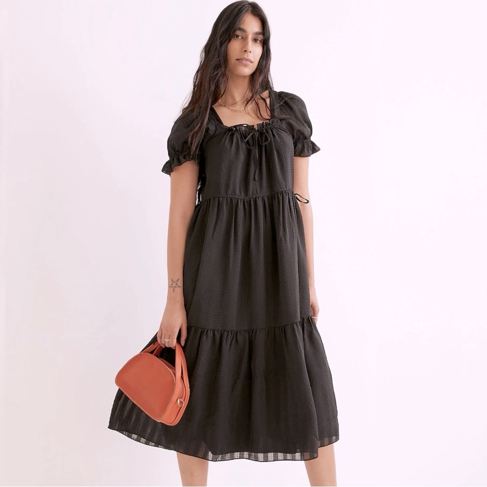 Madewell Black Midi Dress size small